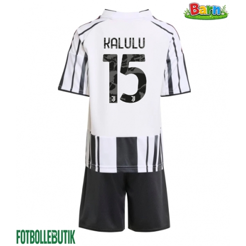 Juventus Pierre Kalulu #15 Hemmaställ Barn 2025-26 Kortärmad (+ Korta byxor)